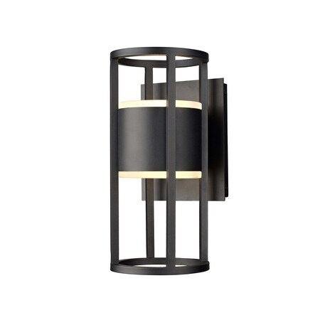 Z-Lite Luca Outdoor Wall, 2-Light, 5.75 In.W x 6.25 In.L x 12 In.H, Black/Etched 517S-BK-LED